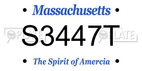 S3447T Massachusetts License Plate