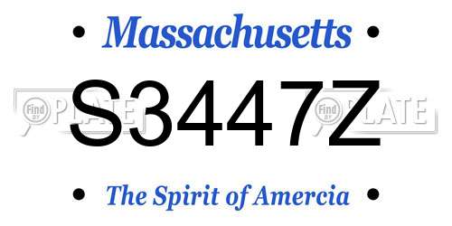 S3447Z Massachusetts License Plate