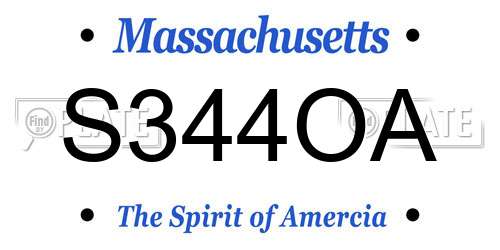 S344OA Massachusetts License Plate