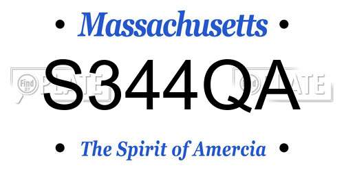 S344QA Massachusetts License Plate