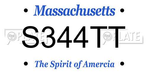 S344TT Massachusetts License Plate