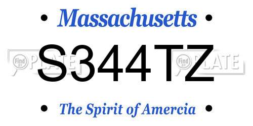 S344TZ Massachusetts License Plate