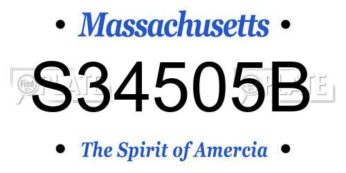 S34505B Massachusetts License Plate