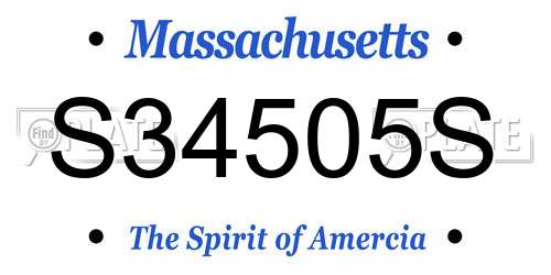 S34505S Massachusetts License Plate