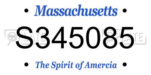 S345085 Massachusetts License Plate