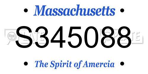 S345088 Massachusetts License Plate