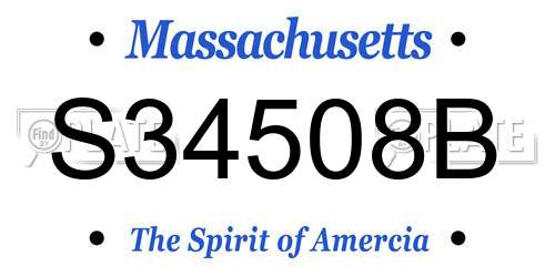 S34508B Massachusetts License Plate