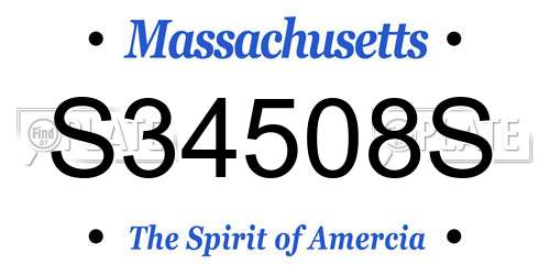 S34508S Massachusetts License Plate