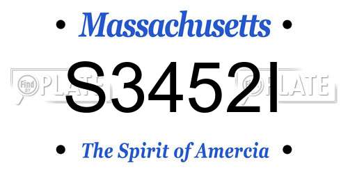 S3452I Massachusetts License Plate