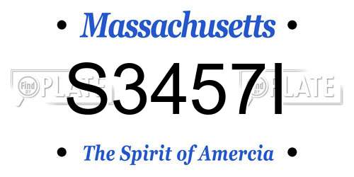 S3457I Massachusetts License Plate