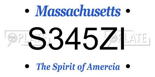 S345ZI Massachusetts License Plate