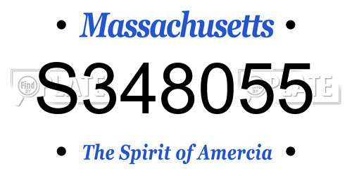 S348055 Massachusetts License Plate