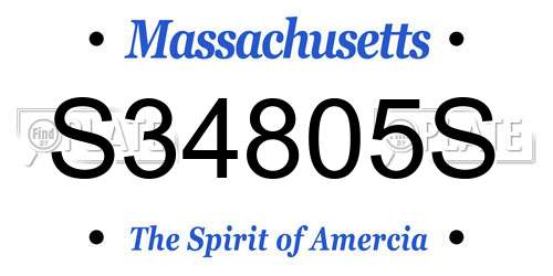 S34805S Massachusetts License Plate