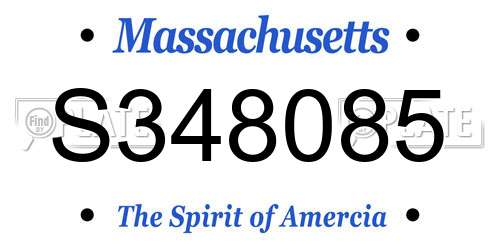 S348085 Massachusetts License Plate