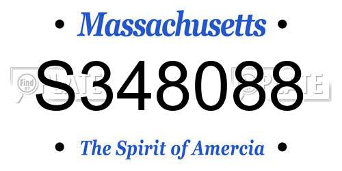 S348088 Massachusetts License Plate