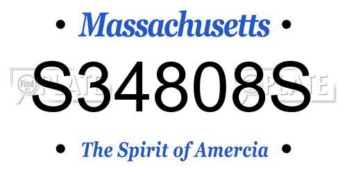 S34808S Massachusetts License Plate