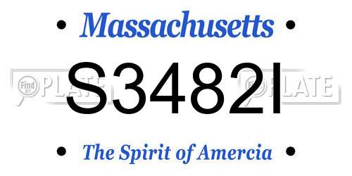 S3482I Massachusetts License Plate