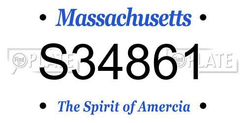 S34861 Massachusetts License Plate