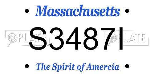 S3487I Massachusetts License Plate