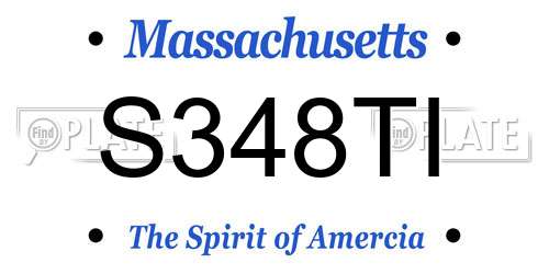 S348TI Massachusetts License Plate