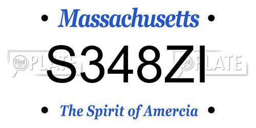 S348ZI Massachusetts License Plate