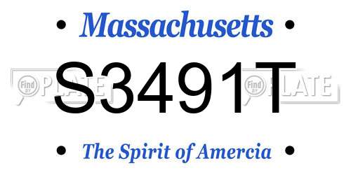 S3491T Massachusetts License Plate
