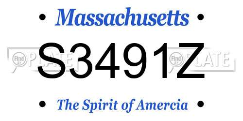 S3491Z Massachusetts License Plate