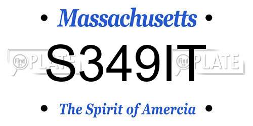 S349IT Massachusetts License Plate