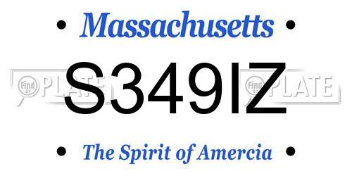 S349IZ Massachusetts License Plate