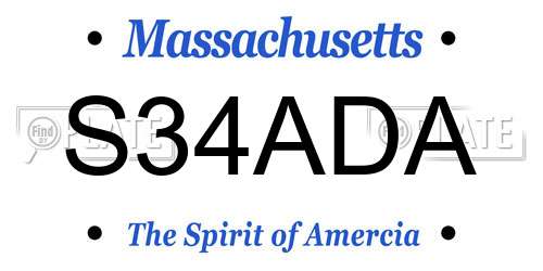 S34ADA Massachusetts License Plate