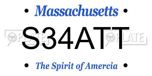 S34ATT Massachusetts License Plate