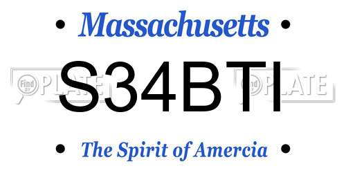 S34BTI Massachusetts License Plate