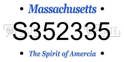S352335 Massachusetts License Plate