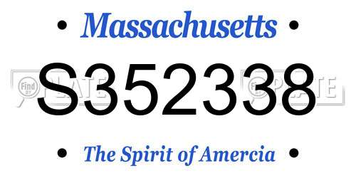 S352338 Massachusetts License Plate