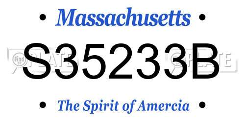 S35233B Massachusetts License Plate