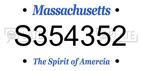 S354352 Massachusetts License Plate