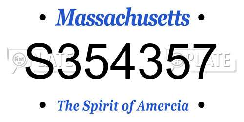 S354357 Massachusetts License Plate