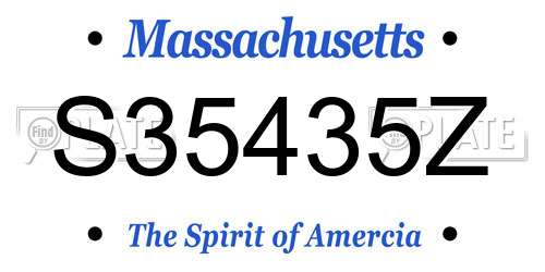 S35435Z Massachusetts License Plate