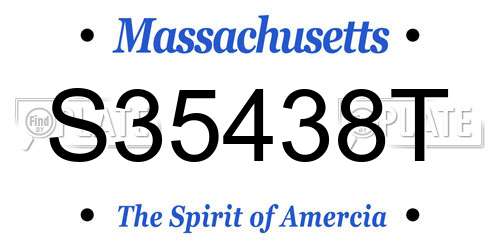 S35438T Massachusetts License Plate