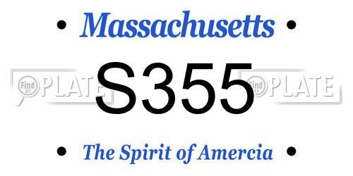 S355 Massachusetts License Plate