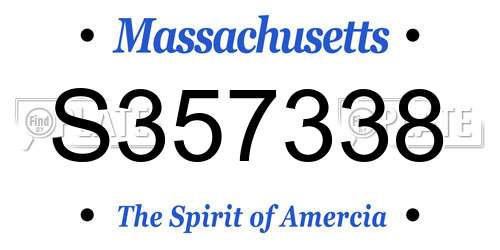 S357338 Massachusetts License Plate
