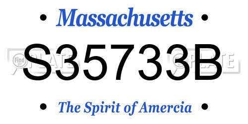 S35733B Massachusetts License Plate