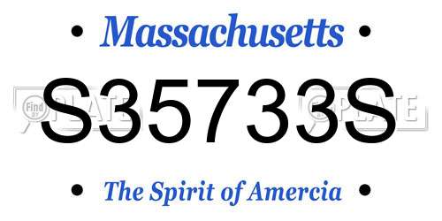 S35733S Massachusetts License Plate
