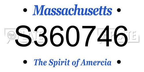 S360746 Massachusetts License Plate