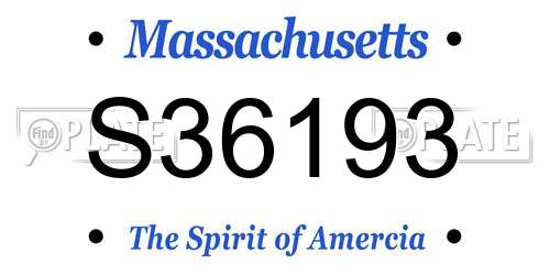 S36193 Massachusetts License Plate