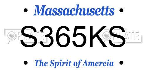 S365KS Massachusetts License Plate