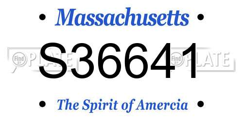 S36641 Massachusetts License Plate