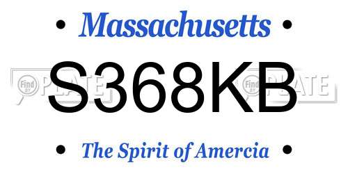 S368KB Massachusetts License Plate