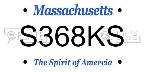 S368KS Massachusetts License Plate