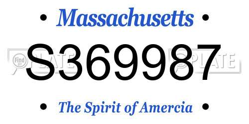 S369987 Massachusetts License Plate